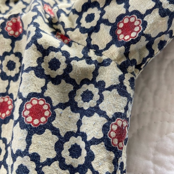 World Market Embroidered 3/4 Sleeve Kimono Size S/M Cream Red and Blue Print - Picture 13 of 13